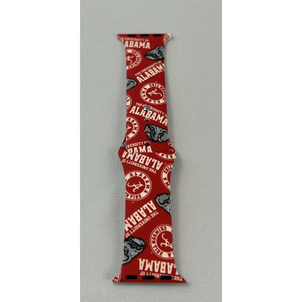 Alabama Crimson Tide Apple Watch Band Red Silicone Sport Strap NCAA - Picture 2 of 9